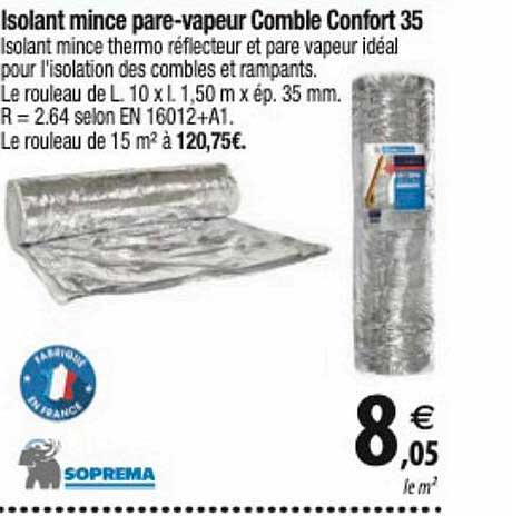 isolant mince pare-vapeur comble confort 35 sprema