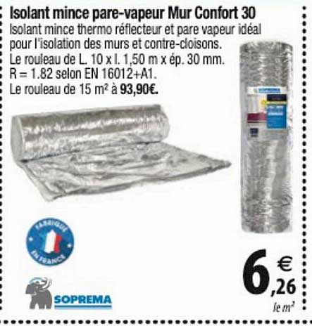 isolant mince pare-vapeur mur confort 30