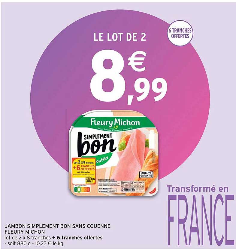 jambon simplement bon sans couenne fleury michon