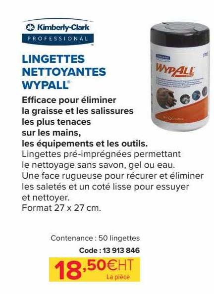 kimberly-clark lingettes nettoyantes wypall
