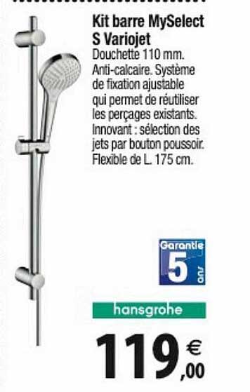 kit barre mySelect s variojet hansgrohe