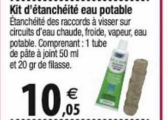 kit d'étanchéité eau potable