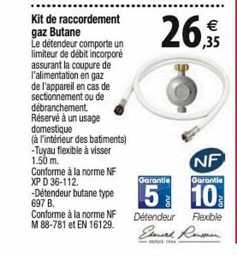 kit de raccordement gaz butane