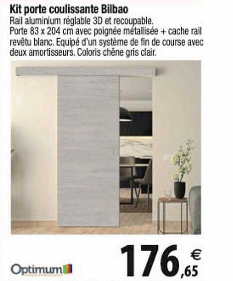 kit porte coulissante bilbao optimum