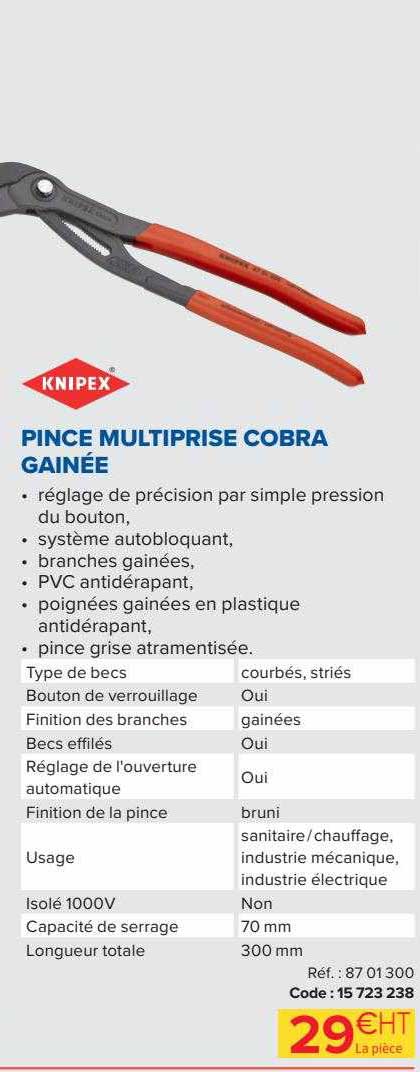 knipex pince multiprise cobra gainée