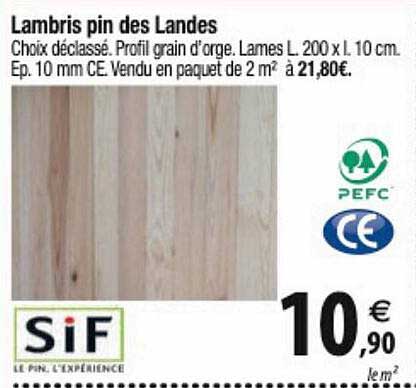lambris pin des landes sif