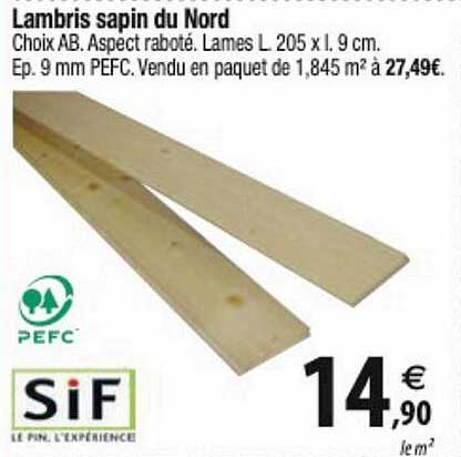 lambris sapin du nord sif