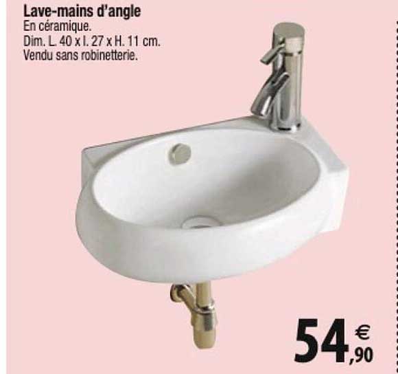 lave-mains d'angle