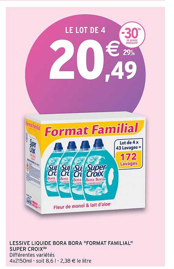 lessive liquide bora bora "format familial" super croix