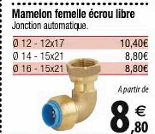 mamelon femelle écrou libre