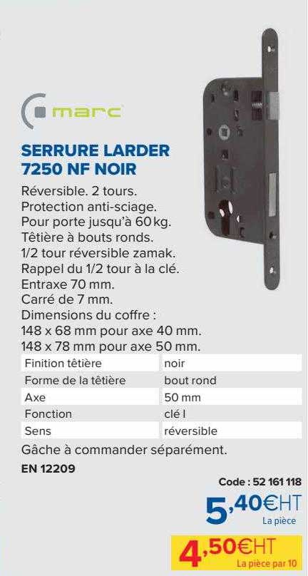 marc serrure larder 7250 nf noir