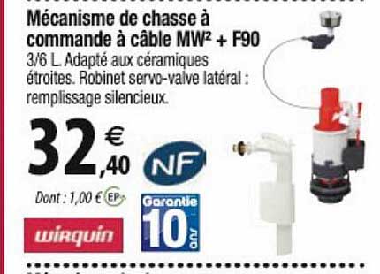 Mécanisme De Chasse à Commande à Câble Mw² + F90 Wirquin