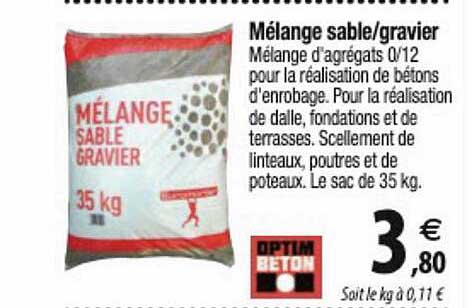 mélange sable-gravier optim beton