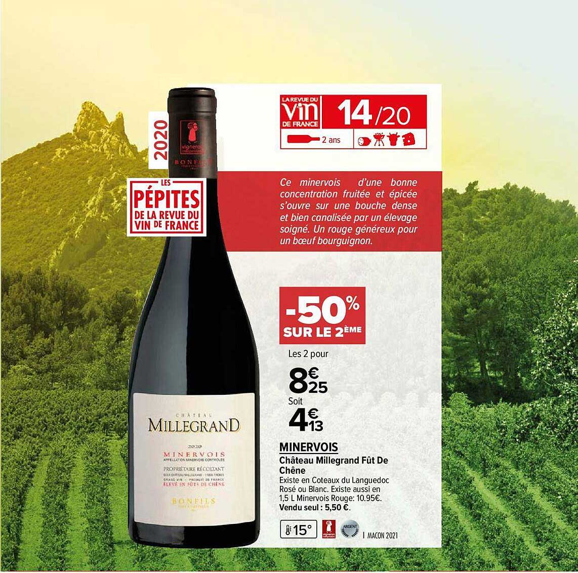 minervois château millegrand fût de chêne