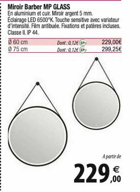miroir barber mp glass