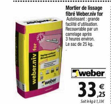 mortier de lissage fibré weber.niv for