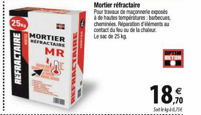 mortier réfractaire optim beton
