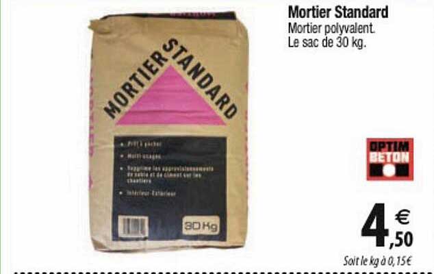 mortier standard optim beton