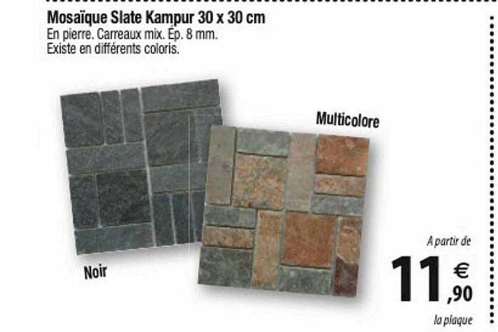 mosaïque slate kampur 30 x 30 cm