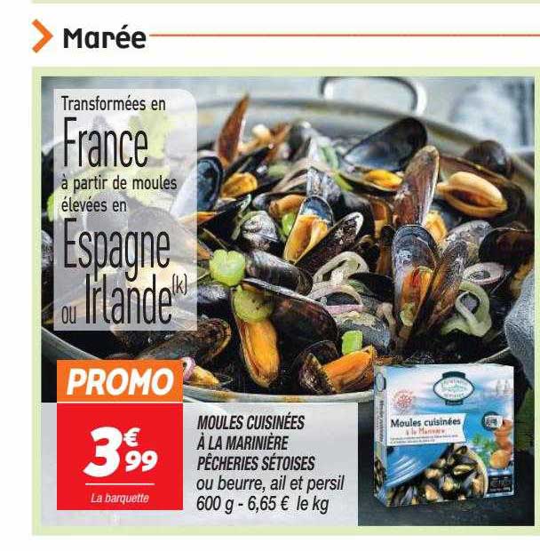 moules cuisinées à la marinière pêcheries sétoises