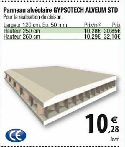 Panneau Alvéolaire Gypsotech Alveum Std