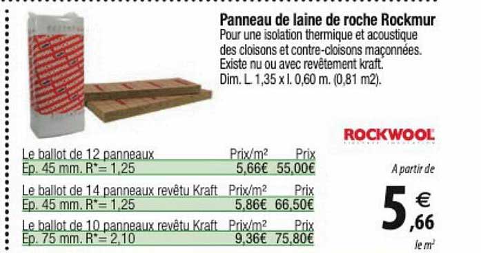 panneau de laine de roche rockmur rockwool