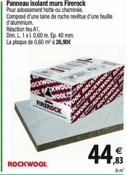 Panneau Isolant Murs Firerock Rockwool