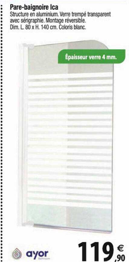 pare-baignoire ica ayor