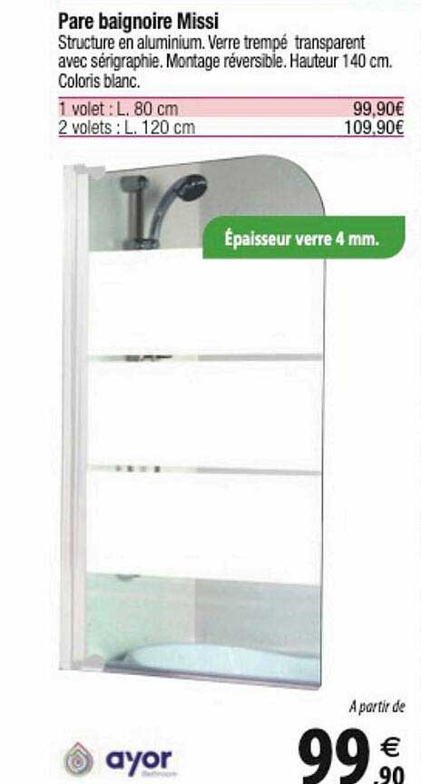 pare baignoire missi ayor