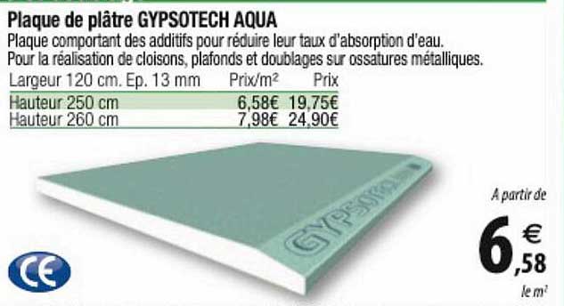 plaque de plâtre gypsotech aqua