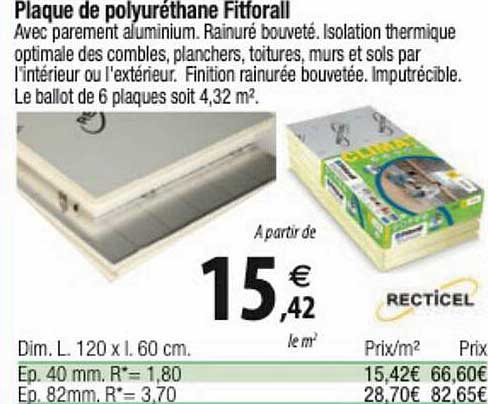 Plaque De Polyuréthane Fitforall Recticel