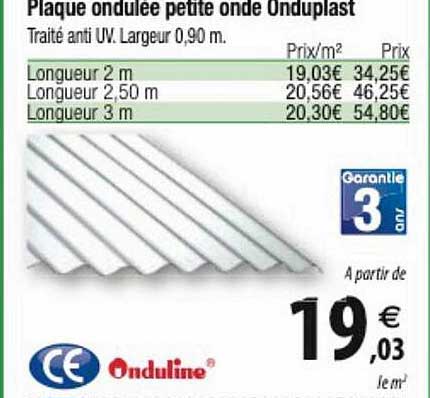 plaque ondulée petite onde onduplast onduline