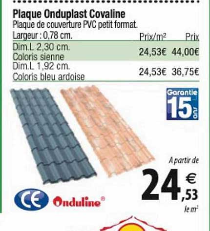 plaque onduplast covaline onduline