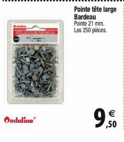 pointe tête large bardeau onduline