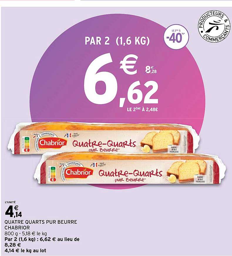 quatre quarts pur beurre chabrior