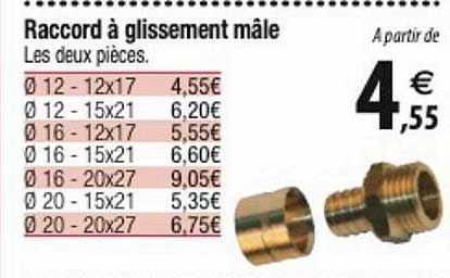 raccord à glissement mâle