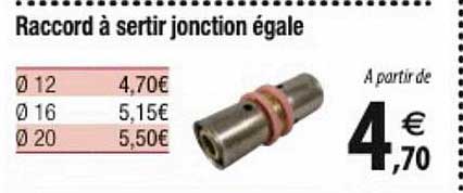 raccord à sertir jonction égale