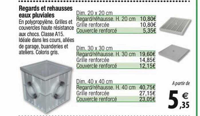 regards et rehausse eaux pluviales