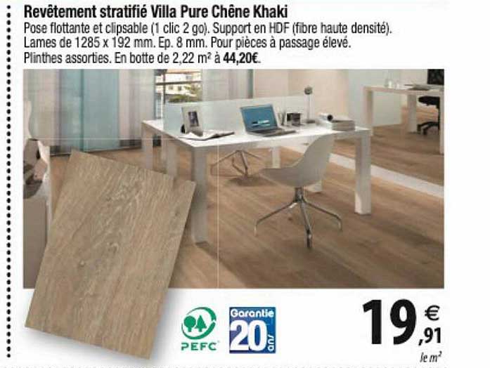 revêtement stratifié villa pure chêne khaki