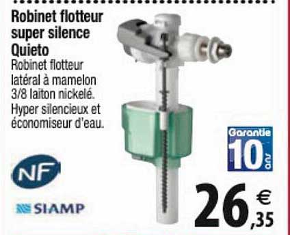 robinet flotteur super silence quieto siamp