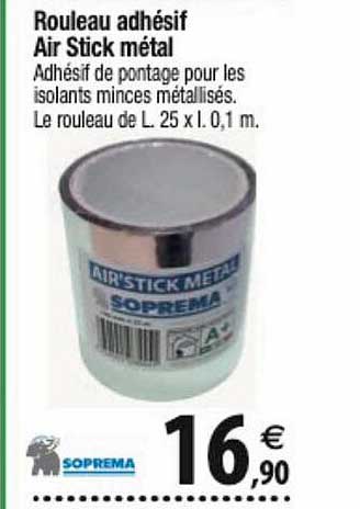 Rouleau Adhésif Air Stick Métal Soprema