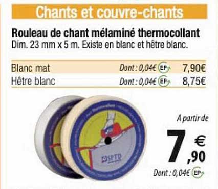 rouleau de chant mélaminé thermocollant