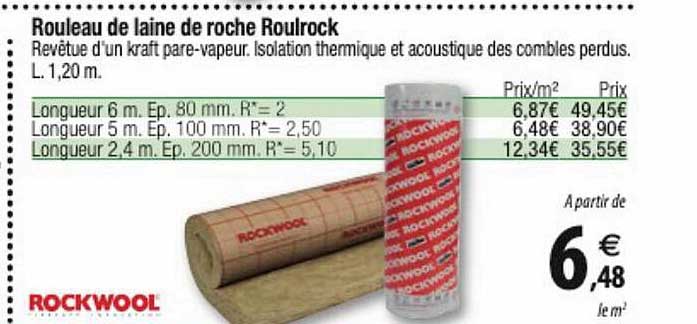 rouleau de laine de roche roulrock rockwool