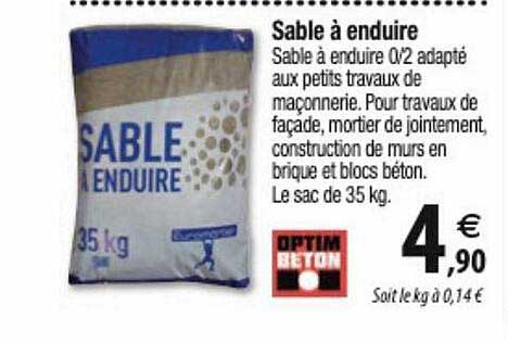 sable à enduire optim beton