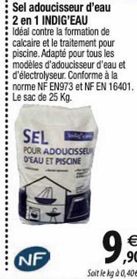 Sel Adoucisseur D'eau 2 En 1 Indig'eau