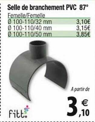selle de branchement pvc 87° fitt.