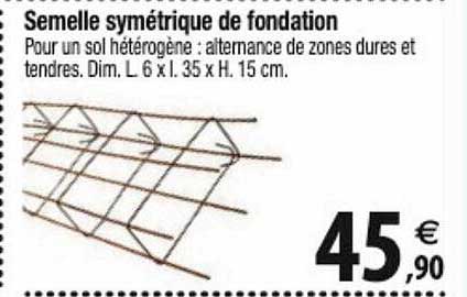 semelle symétrique de fondation