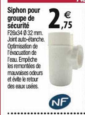 siphon pour groupe de sécurité