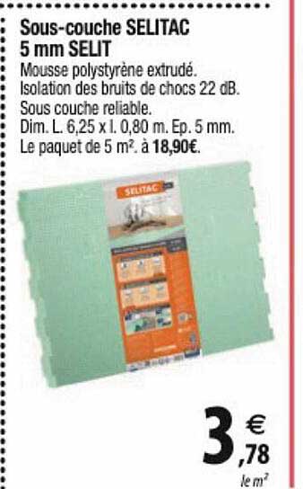sous-couche selitac 5 mm selit
