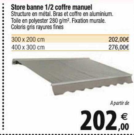 store banne 1-2 coffre manuel